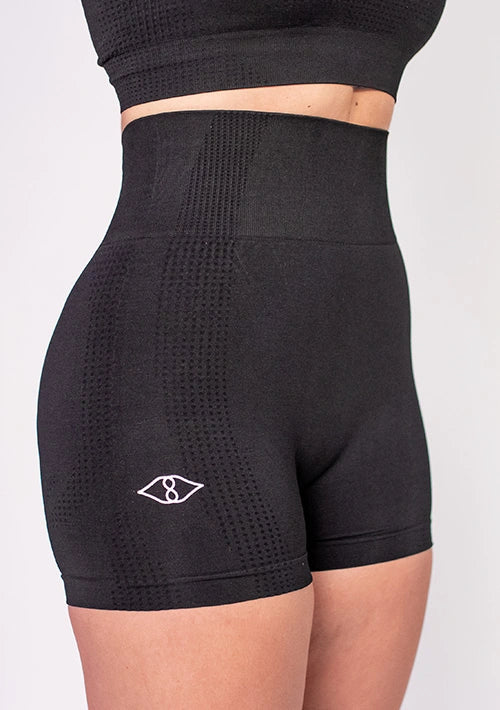 Classic Black Isolation Seamless Squat Shorts