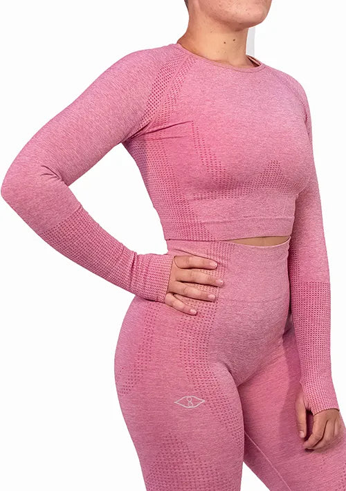 Pink Paradox Isolation Seamless Crop Long Sleeve Top